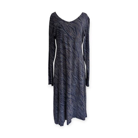 Horny Toad Dress Large L BLUE A-Line Midi Long Sleeve - Picture 1 of 6